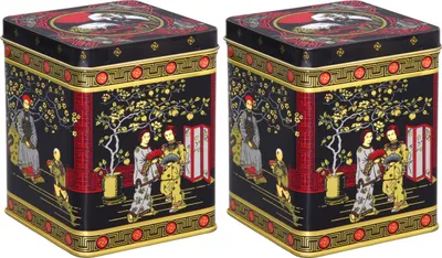 Produktbild von tea4chill Teedosen / Kaffeedosen / Vorratsdosen Set „Black Japanese“, 2 Dosen je 200g, Scharnierdeckel
