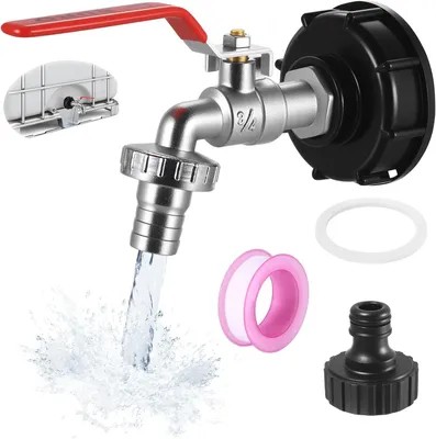 Immagine prodotto di Adattatore per serbatoio IBC, filettatura 3/4 di pollice, modello S60x6, per scarico dell'acqua