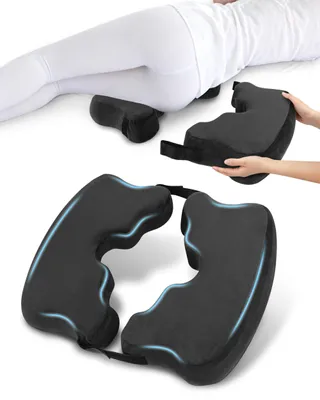Produktbild von Sitzkissen aus Memory-Schaum, ergonomisches Sitzkissen bei Hämorrhoiden, höhenverstellbares Sitzkissen zur Entlastung des Steißbeins für Büro, Zuhause und Auto, schwarz