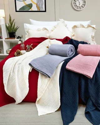Obrázok produktu pre Unyqoos® mušelinová prikrývka 150 x 200 cm – 100% bavlna, 4-vrstvená, extra jemná, ideálna ako prikrývka a na prehodenie na pohovku, priedušná, čierna