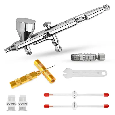 Produktbild von JUNIERS Airbrush Pistole AG-280S – Double-Action Airbrush Set für Profi-Feinarbeiten, Modellbau, Nail Art & kreative Hobbyprojekte