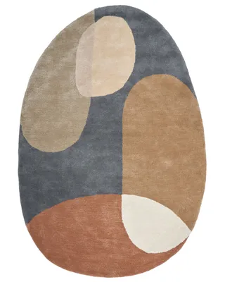 Produktbild von BELIANI Teppich Mehrfarbig aus Viskose 160 x 230 cm Unregelmäßige Ovale Form Abstraktes Design Modern für Wohnzimmer Schlafzimmer