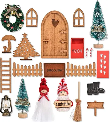 Productafbeelding van Kerstkabouter set - Miniatuur decoratie - Huis versieren - 23 Delige set - N.v.t. - Bruin