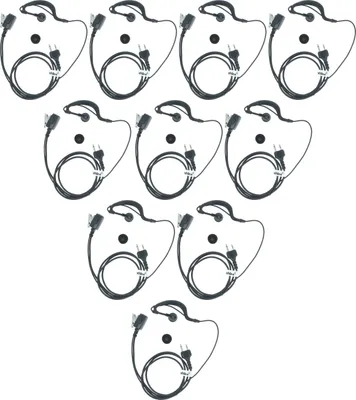 Produktbild von vhbw 10x Headset kompatibel mit Alan Midland GXT-600, GXT-661, GXT-650, GXT-757, GXT-756, GXT-710, GXT-700, GXT-750, GXT-720 Funkgerät - schwarz
