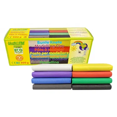Immagine prodotto di Argilla da modellare colorata - 8 colori 500g