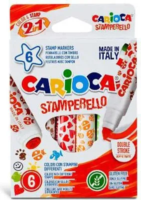 Produktbild von Carioca Stamperello, Multi, Mehrfarbig, Kugelspitze & Stempelspitze, 1 mm, 7 mm, Rund