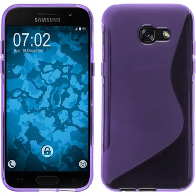 Produktbild von PhoneNatic Case kompatibel mit Samsung Galaxy A7 (2017) - lila Silikon Hülle S-Style + 2 Schutzfolien