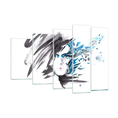 Produktbild von Bilder auf glas - Frau Gesicht Illustration Make-up - 150x100cm - Glasbilder - Wandbilder - Kunstdruck - Wanddekoration aus Glas - Glas Bilder - Wandbild auf Glas - GEG150x100-3020