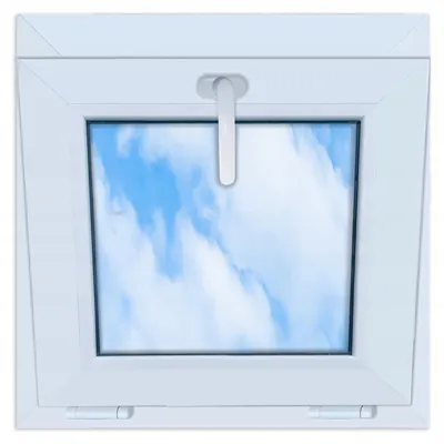 Produktbild von PVC-Fenster weiß 55x55 kippbar 550x550 oben angeschlagen doppelt verglast neu