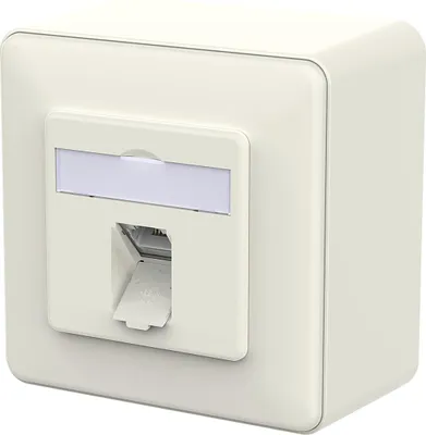Produktbild von METZ CONNECT E-DAT C6A IDC Dose, 1 Port, AP, reinweiß