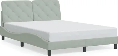 Image de vidaXL Cadre de lit sans matelas gris clair 140x190 cm velours