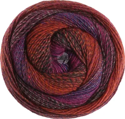 Produktbild von Lana Grossa - Gomitolo Gala 4029 burgund schwarzrot rotviolett purpur blauviolett dunkelblau rostrot terrakotta
