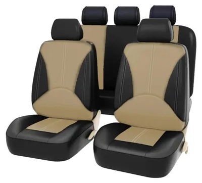 Productafbeelding van Autostoelhoezen, compatibel met airbags, universele pasvorm, zwart/beige