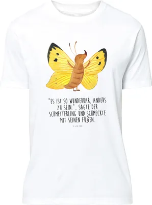 Produktbild von Mr. & Mrs. Panda Größe S T-Shirt Schmetterling Zitronenfalter - Weiß - Geschenk, Außergewöhnlich, Fakt, Lustiges, Tshirt, Shirt, Anders, Selbstliebe, Liebe, Design