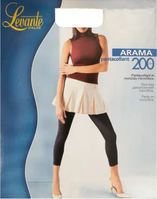 Obrázek produktu pro Dámské legíny, ponožky 200 den, 220 dtex, mikrovlákno, bavlněný klínek, LEVANTE, model ARAMA 200 PANTACOLLANT, vyrobeno v Itálii, velikost 2 – M, 2 % bavlna, 88 % polyamid, 10 % Elastan