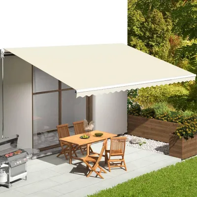 Obrázek produktu pro vidaXL Náhradní látka na markýzu, krémová barva, 600 x 350 cm, polyester