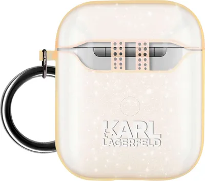 Produktbild von Karl Lagerfeld KLA2UCHGD AirPods 1/2 cover gold Glitter Choupette Schutzhülle