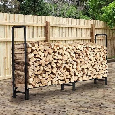 Produktbild von Famanu Feuerholzregal Metall für Innen und Außen - 233 x 34,8 x 118 cm