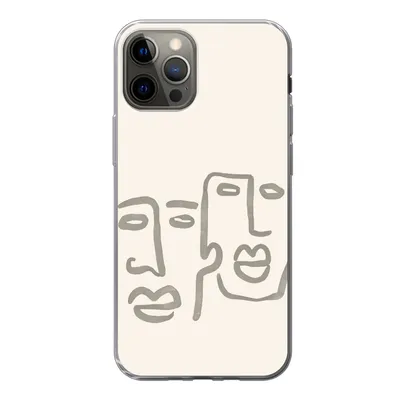 Produktbild von MuchoWow® Handyhülle Schutzhülle Hülle für iPhone 13 Pro Gesicht - Abstrakt - Strichzeichnung Silikon Softcase Handy Hülle - Handy-Tasche