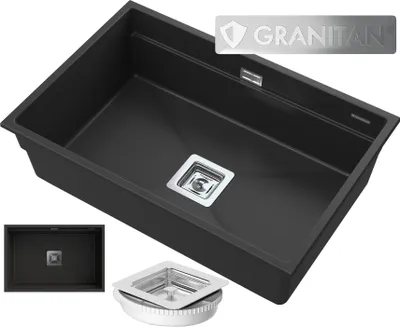 Produktbild von Granitan | Granitspüle EPIR - 1-kom - Quadrat - Unterbau/Namensmontage - Modernes Design