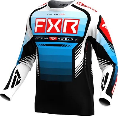 Produktbild von FXR Clutch Pro 2024 Motocross Jersey, schwarz/weiß/blau/rot, L