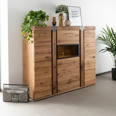 Produktbild von MASSIVMOEBEL24.DE Highboard Wildeiche / Zerreiche 160x45x142 natur NEW AMSTERDAM #07