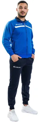Produktbild von Givova - "TT012" Trainingsanzug für Herren MR1115 (S) (Marineblau/Blau)