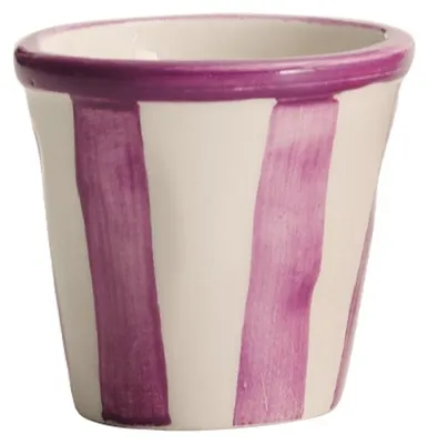 Immagine prodotto di Zafferano Set 6 Bicchierini Collezione Lido modello Righe in Vetroceramica artigianale lavorata a mano colore Viola, Italy, design unico