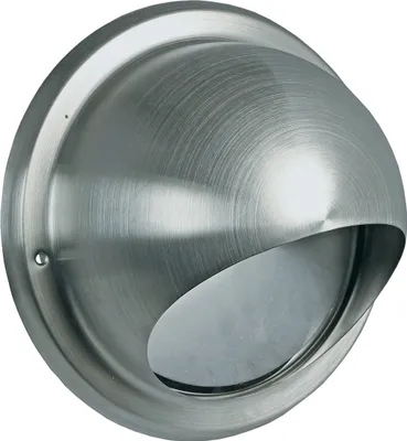 Produktbild von Europart 10028184 UNIVERSAL Abluft Haube Aussenhaube Aussengitter Lüftung Anschluss 125mm Edelstahl Rund mit Rückstauklappe Gitter Insektendraht u.a Trockner Dunstabzugshaube Klima