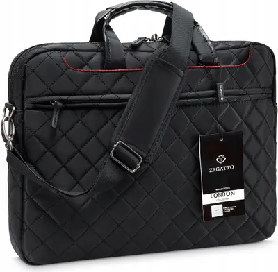 Obrázok produktu pre Zagatto Taška na notebook Elegantná prešívaná 15,6" palcová taška na prácu a štúdium čierna