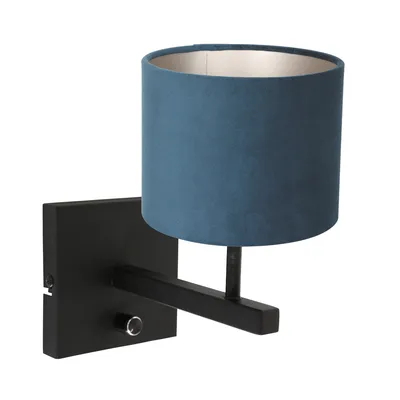 Image de Steinhauer - applique murale - Stang - noir - métal velours tissu - lampe de lit - E27 - 8251ZW