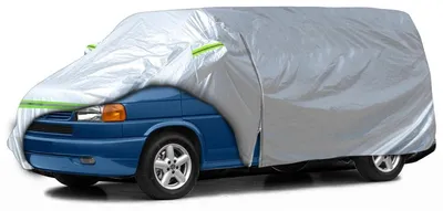 Zdjęcie produktu dla Pokrowiec samochodowy, pełna osłona garażowa, dla VW Transporter T4 (1995-2004), wersja krótka, kolor srebrny, wodoodporny