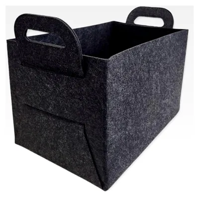 Produktbild von Filzkorb 44x31x29cm – Faltbarer Aufbewahrungskorb aus Filzstoff – Flexibler Korb für Kaminholz, Zeitungen, Spielzeug, Flaschen und Bücher – Tragkraft 20 kg