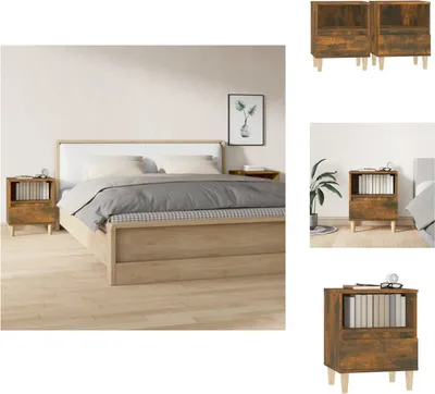 Obrázek produktu pro vidaXL Noční stolky 2 ks. Kouřový dub 40x35x50 cm - Noční stolky
