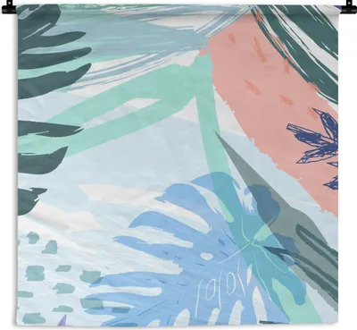 Produktbild von MuchoWow® Wandteppich Wandbehang Sommer - Blau - Grün 150x150 cm Tapisserie Dekoration Wandtuch - Wohnaccessoires - Modernes