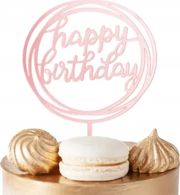 Image de Décoration De Gâteau D'anniversaire Rose Or Rond Pour Fête D'anniversaire