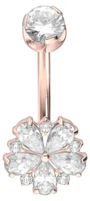Produktbild von Bauchnabelpiercing Titan Bananabell mit Innengewinde KRISTALLBLUME