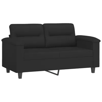 Image de Canapé à 2 places Noir 120 cm Tissu microfibre