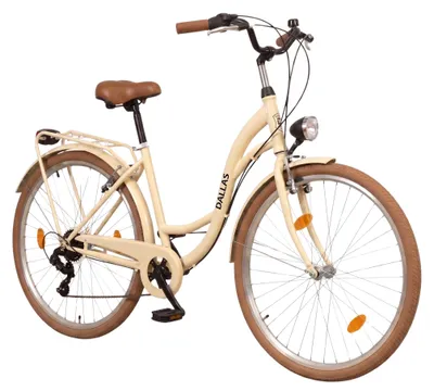 Produktbild von Dallas Bike Fahrrad - Damenfahrrad 26 Zoll - Shimano 7-Gang - Rahmen M 17" - Creme-Braun, KI-generiertes Bild
