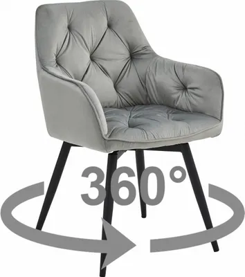 Obrázek produktu pro Otočné jídelní křeslo JORK360 VELVET, světle šedé