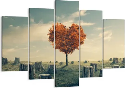 Produktbild von Bild auf Leinwand - Leinwandbild - Baum Natur Wiese - 150x100cm - Wand Bild - Wanddeko - Leinwanddruck - Bilder - Kunstdruck - Wanddekoration - Leinwand bilder - Wandkunst - EA150x100-3751