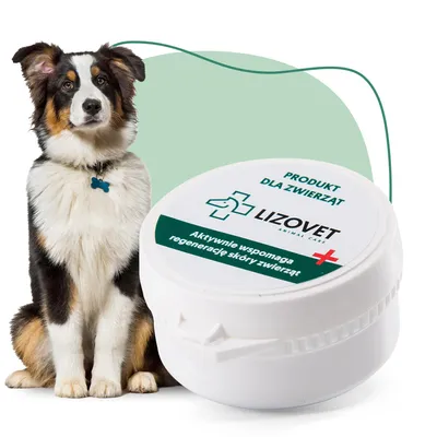 Zdjęcie produktu dla LIZOVET balsam do pielęgnacji skóry zwierząt, wspomaga regenerację skóry, antybakteryjny, nawilżający dla psów, kotów, koni zwierząt hodowlanych 45ml
