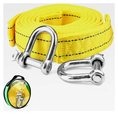 Produktbild von Abschleppseil, 4M x 4,3CM, 5t (11.000 LBS), mit Aufbewahrungstasche und 2 verstärkten U-förmigen Haken, Abschlepp- und Bergungsstrap