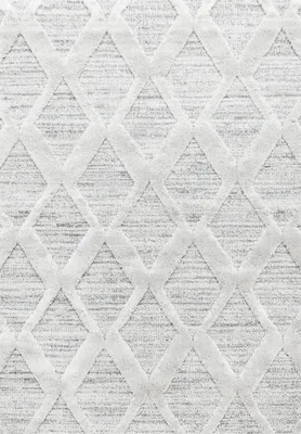 Productafbeelding van Grijze, hoogpolige vloerkleed voor de woonkamer, rechthoekig, boho-design, 200x290 cm