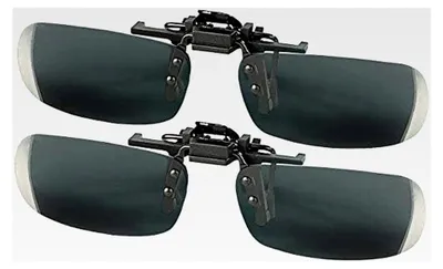 Produktbild von Sonnenbrillenclip: 2er-Set Slim Clips für Brillenträger, polarisiert