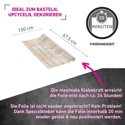 Produktbild von Klebefolie Mauer Holzoptik - 67,5x150cm