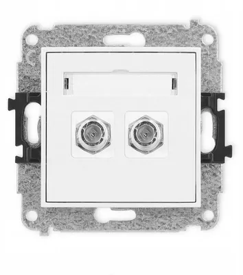 Productafbeelding van Karlik ICON dubbele antennedoos, type F, mat wit