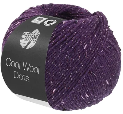 Produktbild von Lana Grossa Cool Wool DOTS 50 g Merinoklassiker mit effektvollen Tweednoppen 155 m Farbe 003 - Aubergine