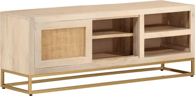 Zdjęcie produktu dla Szafka pod TV, 110x30x40 cm, lite drewno mango i żelazo