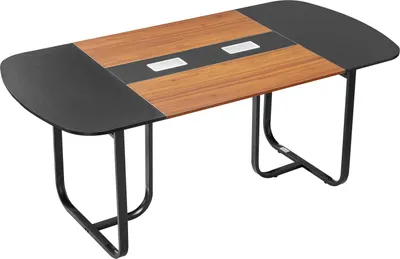 Immagine prodotto di VEVOR tavolo da conferenza per 6-8 persone 180 x 90 cm scrivania ovale tavolo da seminario tavolo da riunione tavolo multiuso tavolo da pausa con gambe in metallo per ufficio sala conferenze nero e marrone